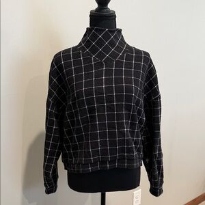 Madewell Black and White Plaid Sweater- Large